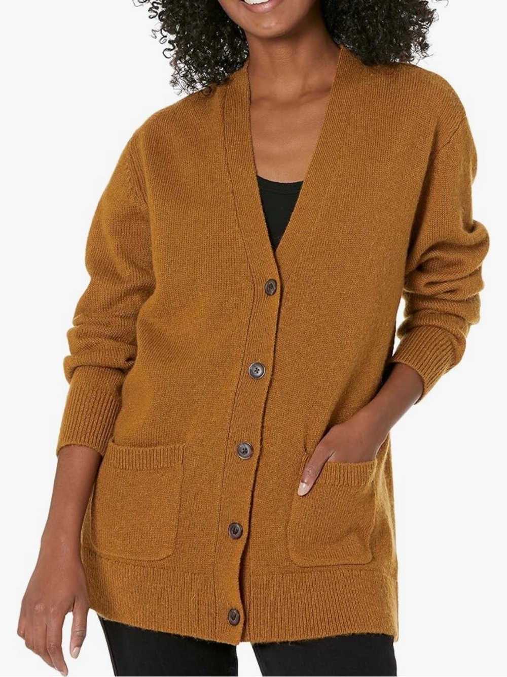Pendleton Women's Boyfriend Cardigan Shetland Wool Mustard